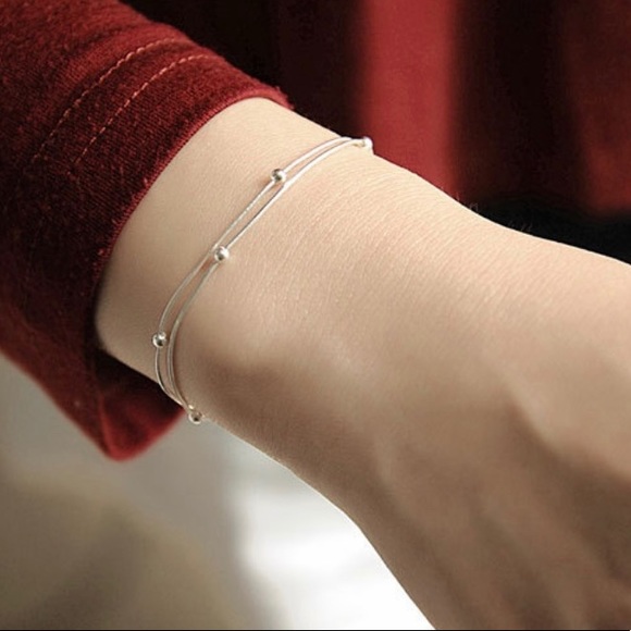 NEW! 925 Sterling Silver Double Chain Bracelet ! - Picture 9 of 13